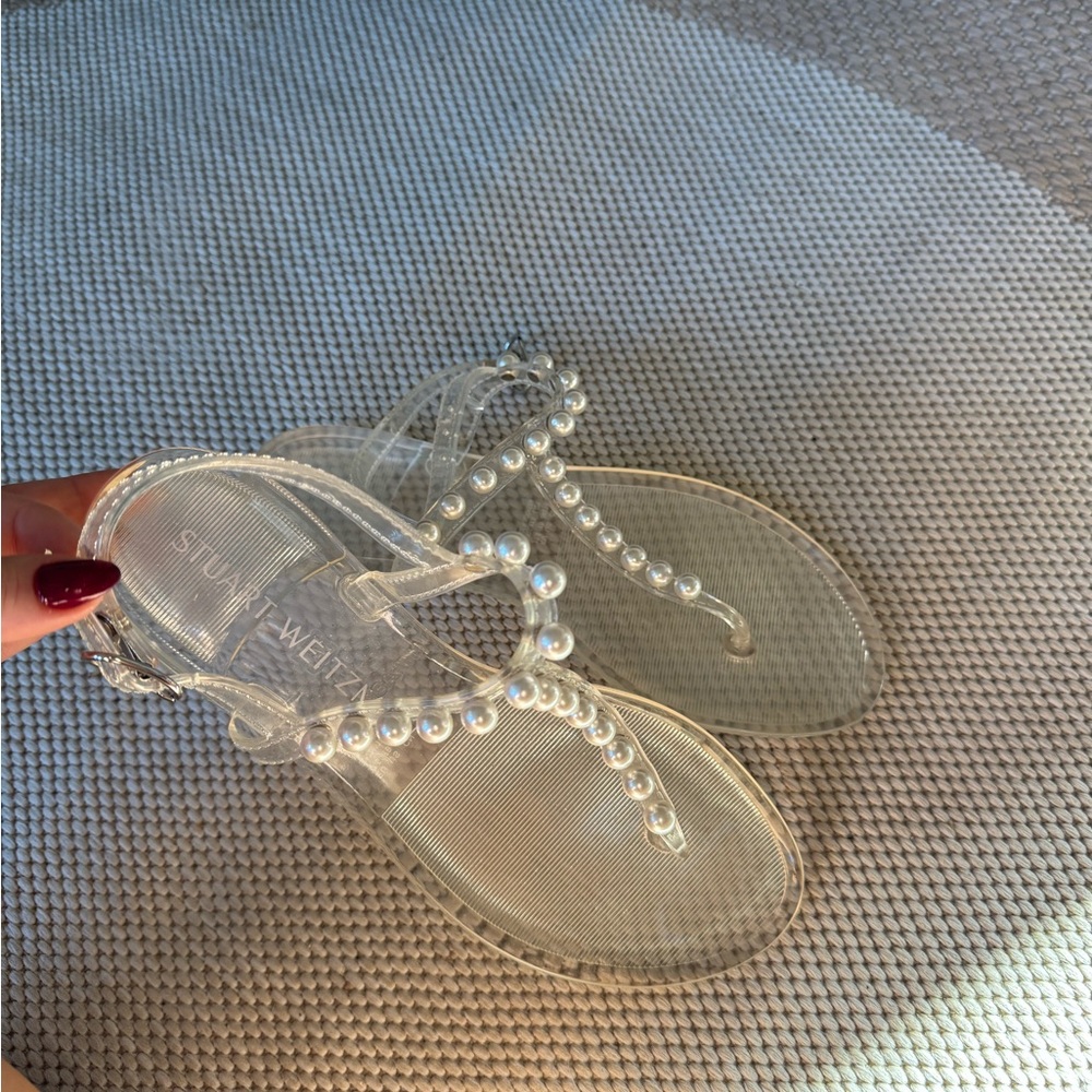 Stuart Weitzman pearl  Jelly Sandals